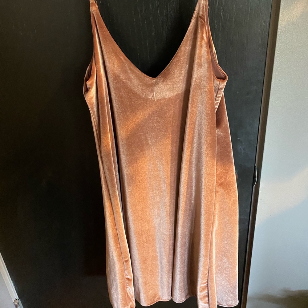 Pink velvet mini dress